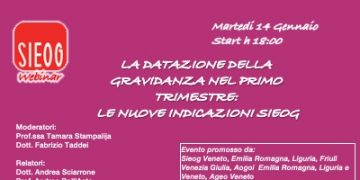 Webinar SIEOG di Gennaio 2025: la datazione della gravidanza nel primo trimestre:  le nuove indicazioni SIEOG